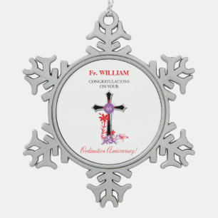 Klassifikations-Jahrestags-Schwarz-Kreuz des Schneeflocken Zinn-Ornament