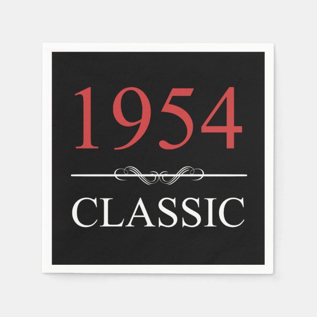 Klassik 1954 70. Geburtstag Serviette (Vorderseite)