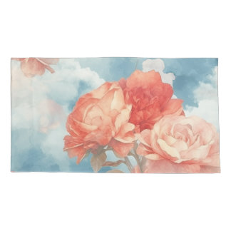 Klassik - Angelic Pink und Rote Rosen in weicher F Kissenbezug