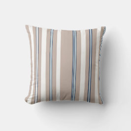 Klassik Streifen Beige, weiß und blau Kissen