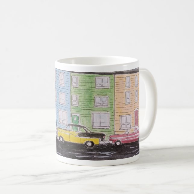 Klassiker auf Geleebohnenreihe St johns Newfundlan Kaffeetasse (VorderseiteRechts)