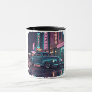 Klassiker aus den 1940er Jahren unter Neonlichtern Tasse