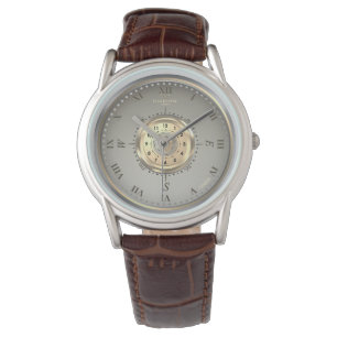 Klassiker aus Leder im zweifarbigen nautischen Sti Armbanduhr