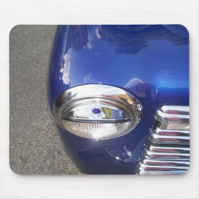 Klassiker Auto -blau Mousepad (Vorne)