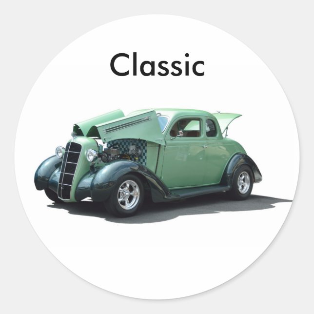 Klassiker Auto Runder Aufkleber (Vorderseite)