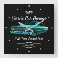 Klassiker Autogarage Vaters Grüne Auto Name Schwar