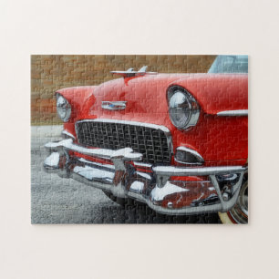 Klassiker-Autos-Rot-Auto-Liebhaber-Puzzle