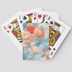 Klassiker - Engelhaft rosa und rote Rosen in weich Spielkarten