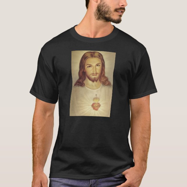 Klassiker-heiliges Herz von Jesus-T - Shirt (Vorderseite)