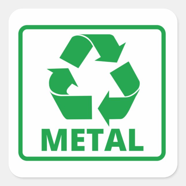 Klassiker recycelnd Metallschild Quadratischer Aufkleber (Vorderseite)