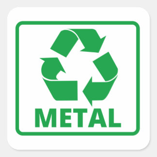 Klassiker recycelnd Metallschild Quadratischer Aufkleber