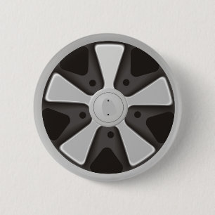 Klassiker trägt das Autorennenrad zur schau, das Button