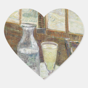 Klassiker Van Gogh Paris Café Absinthe Kunst Herz-Aufkleber