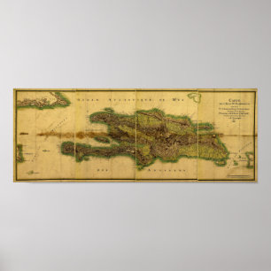 Klassikerantiquarian-Karte 1805 von Hispaniola Poster