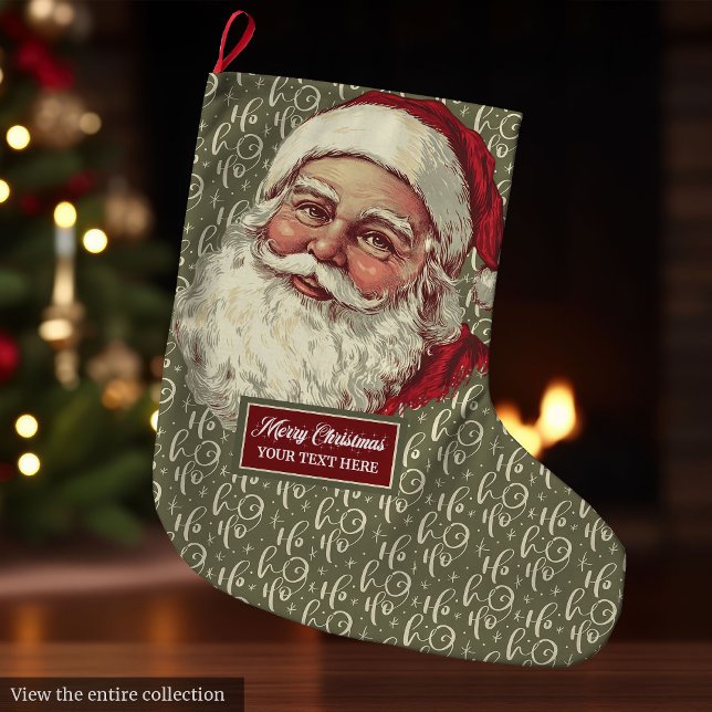 Klassisch altmodisch Weihnachten Strumpf Großer Weihnachtsstrumpf (Classic Old Fashioned Santa Christmas Stocking Custom)