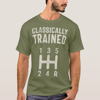 Klassisch ausgebildeter Stockfahrer manuelles Auto T-Shirt
