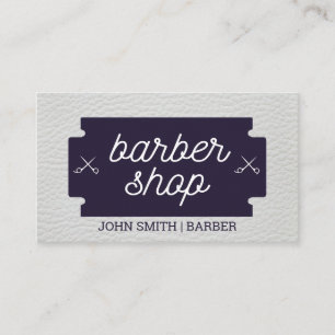 Klassisch   Barbershop   Ledertrimm   Barber Visitenkarte