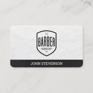 Klassisch   Barbershop   Ledertrimm Visitenkarte