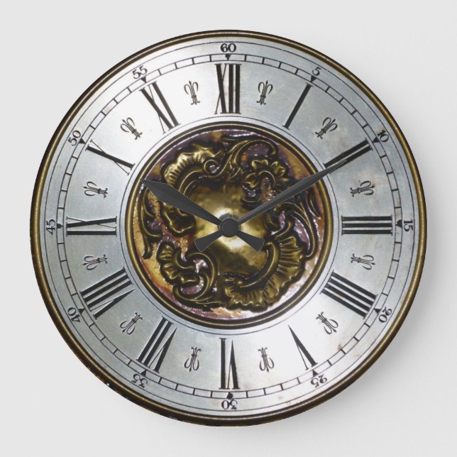 KLASSISCH | Bild für römische Zierzahlen Große Wanduhr (Vorderseite)