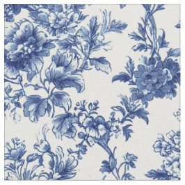 Klassisch Blau Botanisch Floral Toile Stoff