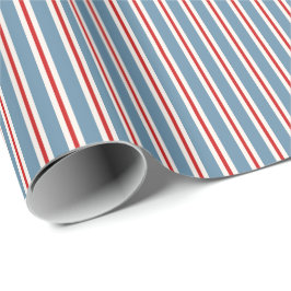 Klassisch Blau Rot Ticking Streifen Geschenkpapier