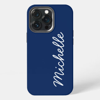 Klassisch Blau & Weiß Benutzerdefinierter Kursivna iPhone 13 Pro Hülle