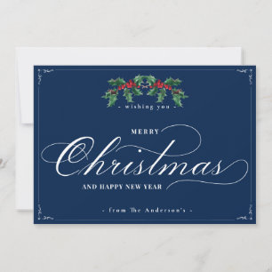Klassisch blaue Frohes Neues Jahr Merry Christmas