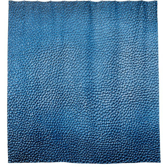 Klassisch blaue Lederhintergrundtextur Closeup.bl Duschvorhang (Vorderseite)