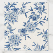 Klassisch blaues florales Toile-Wasserfarbenmuster
