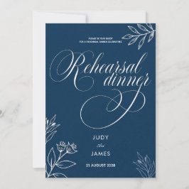 KLASSISCH BOHO CHIC RUSTIKALE SCHRIFT NAVY PROBEES EINLADUNG