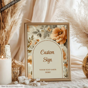 Klassisch Boho Terrakotta Elfenbein Salbei Floral Poster