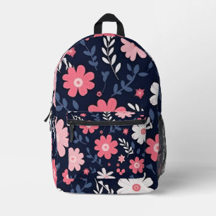 Klassisch botanisch mit rosa und weiße Blume Bedruckter Rucksack