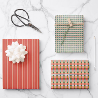 Klassisch Bunt Geometrisch  Geschenkpapier Set