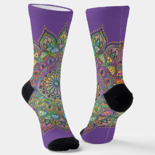 Klassisch buntes Mandala Indien Stil 1 Socken
