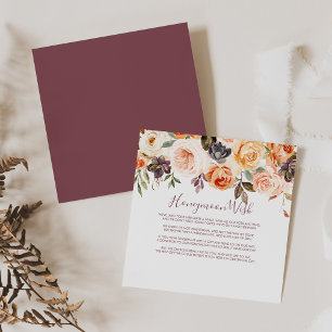 Klassisch Chic Boho Floral Hochzeitswunsch Begleitkarte
