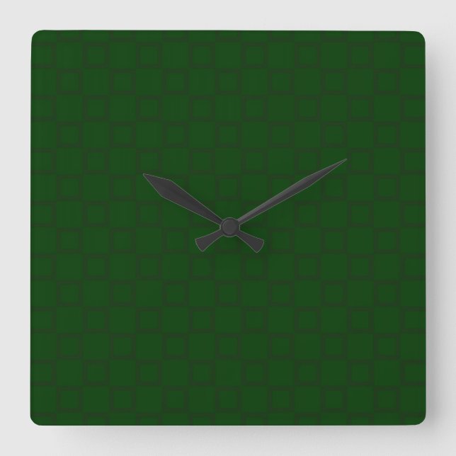 Klassisch dunkelgrüne Wall-Uhr Quadratische Wanduhr (Vorderseite)