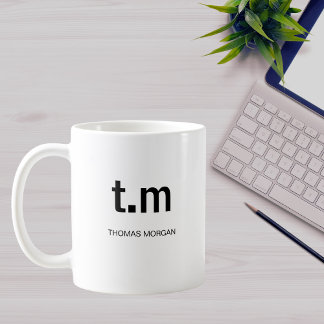Klassisch Elegant Minimal Monogramm Kaffee Kaffeetasse