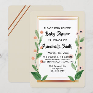 Klassisch & Elegant Raffinierte Babyparty Einladung