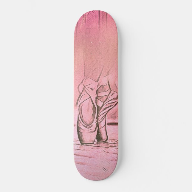 Klassisch elegant Rosa Ballerina Feet Skateboard (Vorderseite)