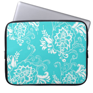 Klassisch, elegant, stilvoll. mädchenhaft, blau-gr laptopschutzhülle