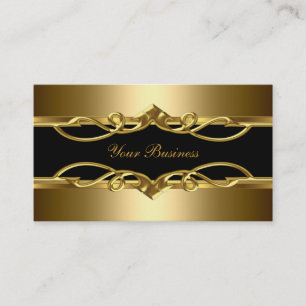 Klassisch Elegant Verziert Gold Auf Gold Schwarz 2 Visitenkarte