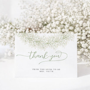 Klassisch Elegante Florale Hochzeitsdusche Danke Karte