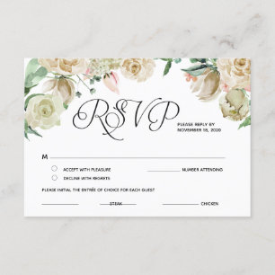 Klassisch elegante RSVP-, Antwort- und Antwortkart Begleitkarte