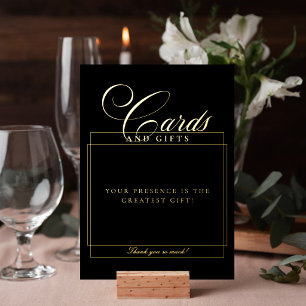 Klassisch elegante schwarze Karten und Geschenke H