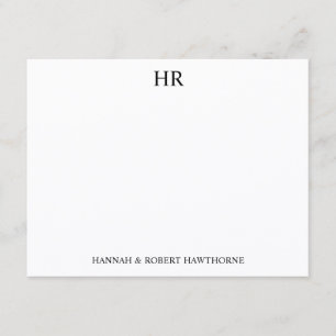 Klassisch Elegantes Minimalistisches Schwarzes Mon Mitteilungskarte