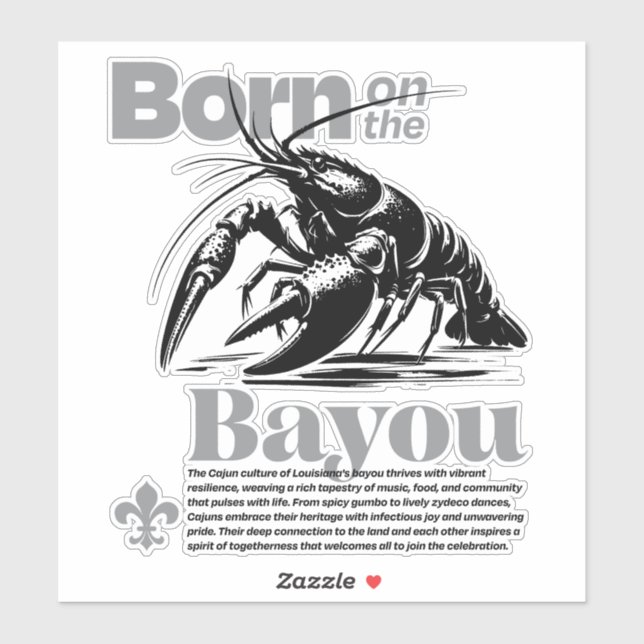 Klassisch Geboren an der Bayou Cajun Vibes Aufkleber (Blatt)