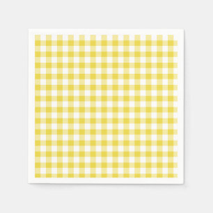 Klassisch Gingham Gelbgold Serviette