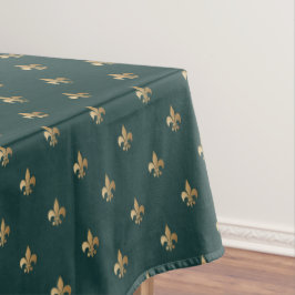 Klassisch goldfarbene Lilie auf dunkelmeergrün Tischdecke