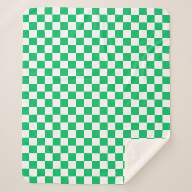 Klassisch grün kariert  sherpadecke (Vorderseite)