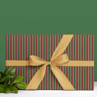 Klassisch Grün Rot Gold Gestreift Geschenkpapier
